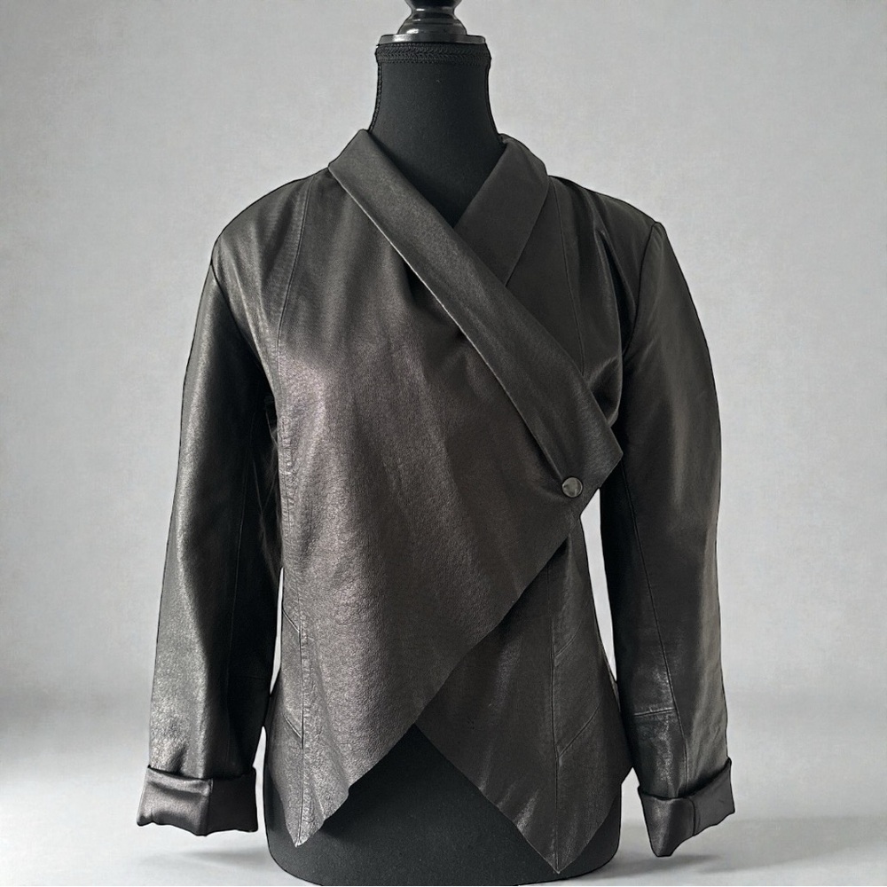 BBDakota Black Asymmetrical Leather Jacket – Size S, Flattering Fit